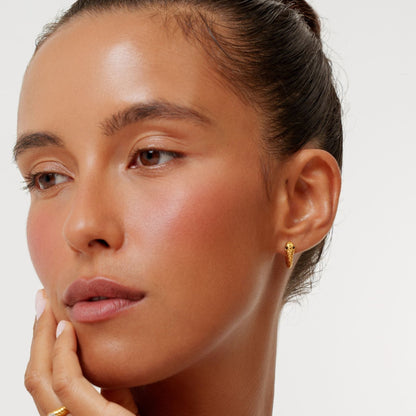 Snake Chain Hoop Earrings, 18K Gold Stainless Steel, Waterproof - Mari Gavane