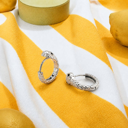 Snake Chain Hoop Earrings, 18K Gold Stainless Steel, Waterproof - Mari Gavane