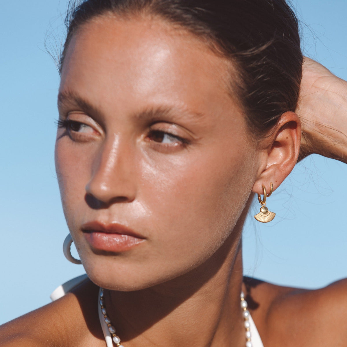 Textured Boho Hoop Earrings, 18K Gold Stainless Steel, Waterproof - Mari Gavane