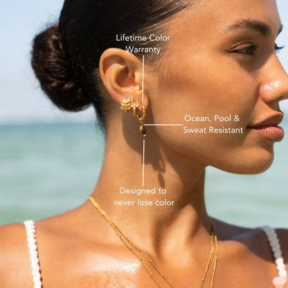 Tiger Eye Hoops Earrings - Mari Gavane