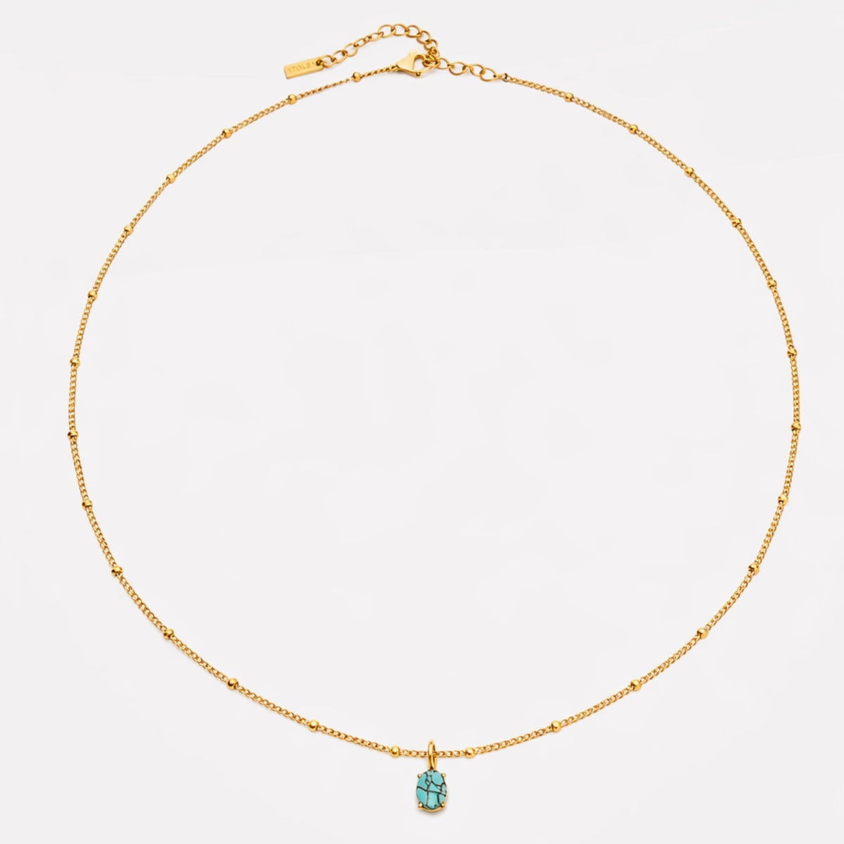 Turquoise Pendant Necklace, 18K Gold Stainless Steel, Waterproof - Mari Gavane