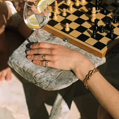 White Zircon Eternity Ring, 18K Gold Stainless Steel, Waterproof - Mari Gavane