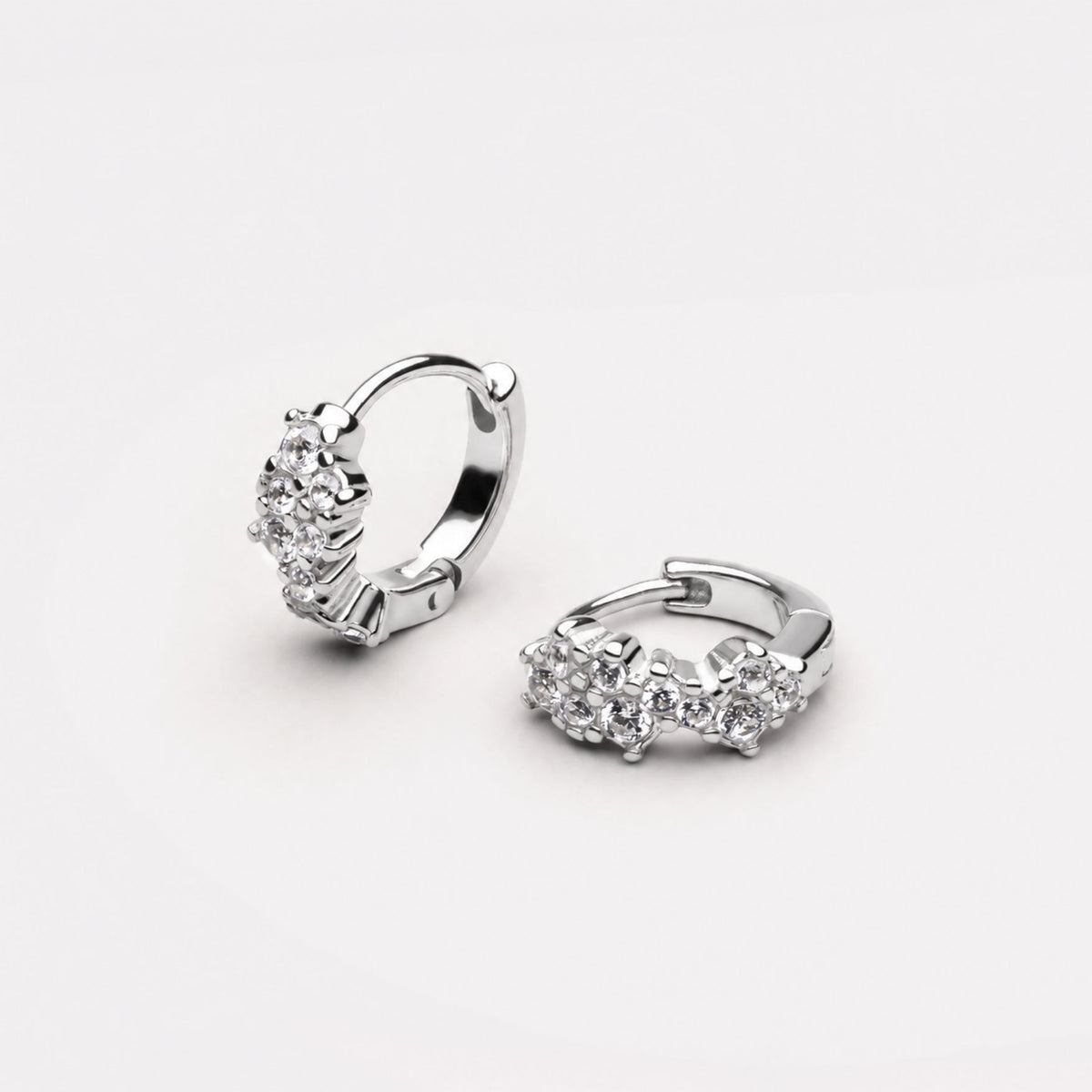 Zircon Starburst Hoop Earrings, 18K Gold Stainless Steel, Waterproof - Mari Gavane