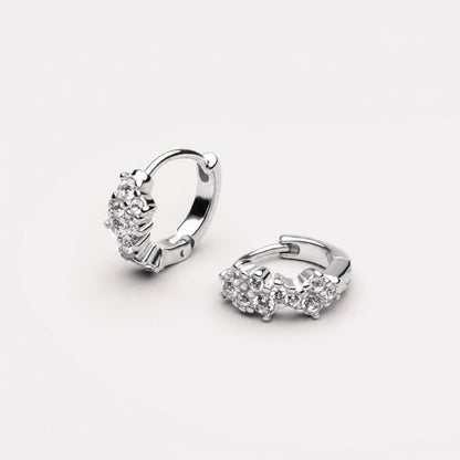 Zircon Starburst Hoop Earrings, 18K Gold Stainless Steel, Waterproof - Mari Gavane