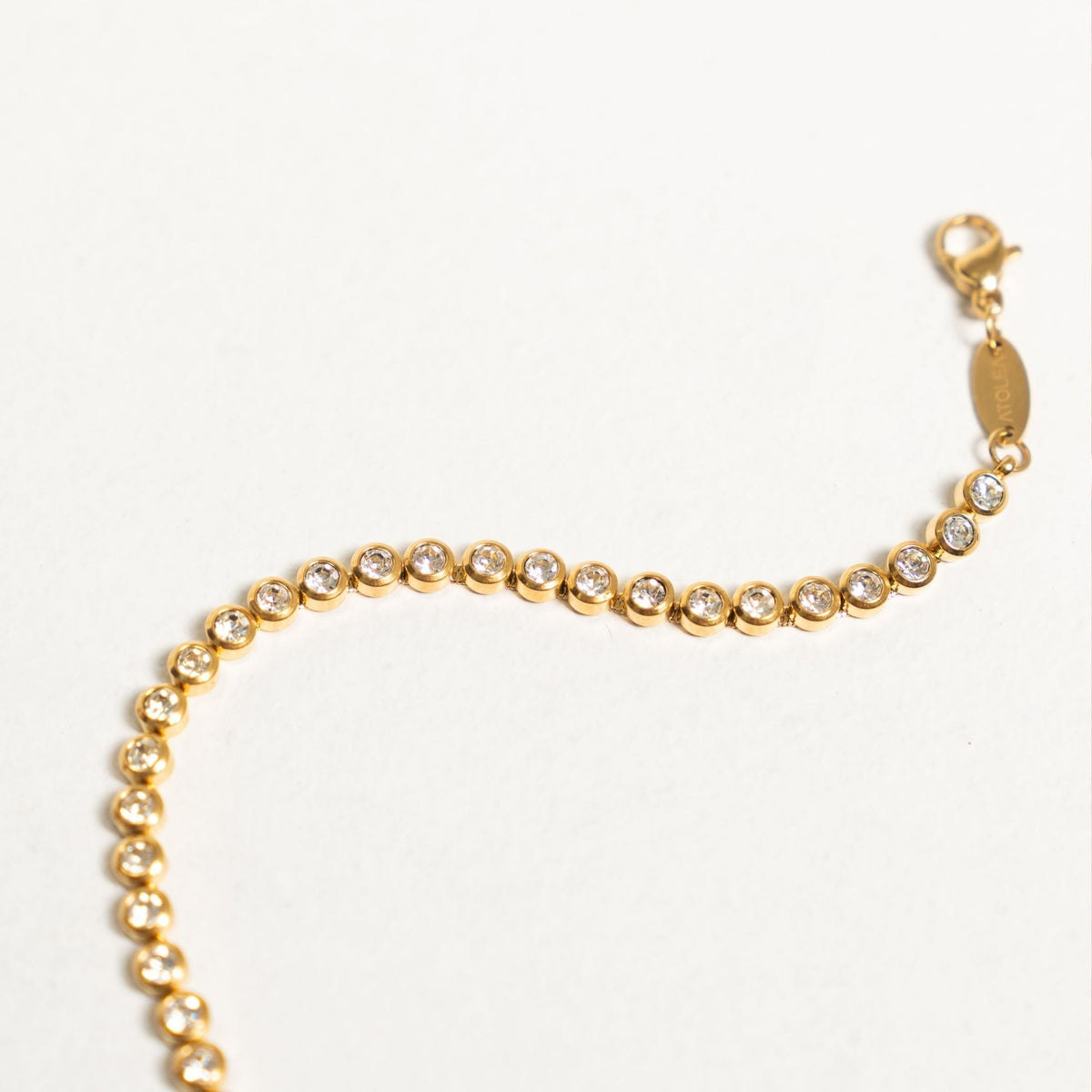 Zircon Tennis Bracelet, 18K Gold Stainless Steel, Waterproof - Mari Gavane